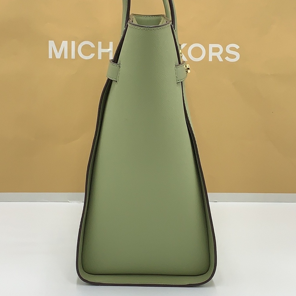 MICHAEL KORS CARMEN LARGE NORTH SOUTH TOTE LIGHT SAGE COLOR - Picture 7 of 15